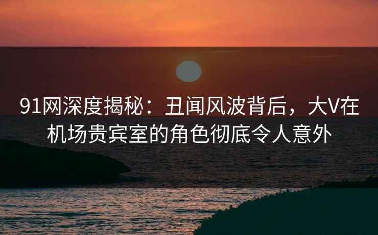 91网深度揭秘:丑闻风波背后,大V在机场贵宾室的角色彻底令人意外 91网深度揭秘:丑闻风波背后,大V在机场贵宾室的角色彻底令人意外